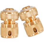 Lot de 2 raccords de tuyau d'arrosage en laiton - raccord rapide - accessoires de tuyau d'arrosage - ...