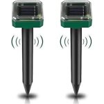 Lot de 2 r�pulsifs anti - taupes � �nergie solaire pour jardin, r�pulsif antiparasitaire �tanche ip65 ...