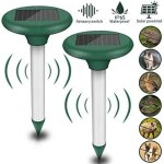 Lot de 2 r�pulsifs solaires anti - taupes - r�pulsif solaire � ultrasons - protection ip56 - pour le ...