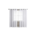 2 pices rideau occultant 140 cm x 240cm blanc voilage  oeillet rideau semi - transparent intrieurs ...