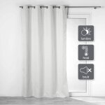 Cdaffaires - lot de 2 rideaux isolant phonique thermique occultant 140 x 260 cm darcko gris p�le