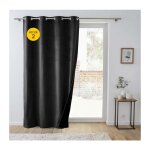 Douceur d'int�rieur - lot de 2 rideaux isolant thermique a oeillets 140 x 260 cm velours relief polarchic ...