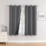 Lot de 2 rideaux occultants 100% pour chambre � coucher, isolation thermique �paisse avec doublure noire, ...