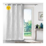 Douceur d'int�rieur - lot de 2 rideaux occultant 135 x 240 cm imprim� ton sur ton m�lodie blanc