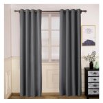 Fuienko - lot de 2 rideau occultant salon avec oeillets isolation thermique anti froid gris fonce l140 ...