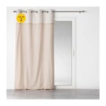 Douceur d'int�rieur - lot de 2 rideaux � oeillets 140 x 240 cm polycoton + jute imprim�e bahina ecru ...
