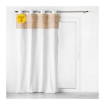 Douceur d'int�rieur - lot de 2 rideaux � oeillets 140 x 240 cm polycoton + jute imprim�e kalinda blanc ...
