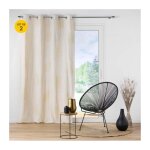 Douceur d'intrieur - lot de 2 rideaux a oeillets 140 x 240 cm polyester et lin venus