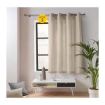 Cdaffaires - lot de 2 rideaux petite hauteur 135 x 180 cm ? twily naturel ? polycoton Cdaffaires - lot de 2 rideaux petite hauteur 135 x 180 cm ? twily naturel ? polycoton