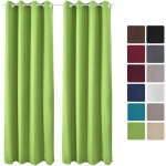 Beautissu - lot de 2 rideaux thermique opaque � oeillet amelie 140x245 cm vert