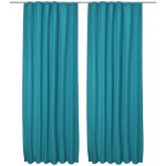 Beautissu - lot de 2 rideaux thermique opaque � ruflette amelie 140x245 cm turquoise