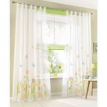 Lot de 2 rideaux transparents avec passants - voilage imprimé floral - traitement de fenêtre pour chambre ... Lot de 2 rideaux transparents avec passants - voilage imprimé floral - traitement de fenêtre pour chambre ...