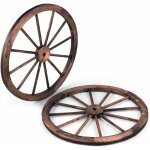 Costway - lot de 2 roues de chariot vintage en bois rétro, 76cm de diamètre pour décoration Costway - lot de 2 roues de chariot vintage en bois rétro, 76cm de diamètre pour décoration