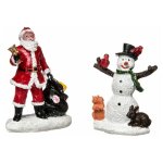 Lot de 2 santons père noël & bonhomme de neige 6cm blanc - paris prix Lot de 2 santons père noël & bonhomme de neige 6cm blanc - paris prix