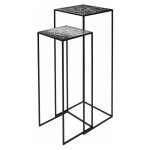 Paris prix - lot de 2 sellettes gigognes d�co 'havana' 90cm noir