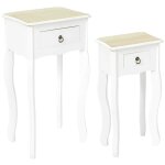 Lot de 2 sellettes avec tiroir en mdf victoria