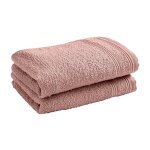 Lot de 2 serviettes invit� 'spa' 30 x 50 cm / 400 gr / m� - couleur: 'spa' vieux rose