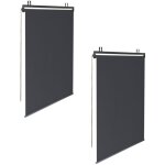 Lot de 2 stores enrouleurs l. 124 x h. 225 cm pour pergola gris anthracite