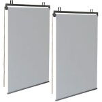 Idmarket - lot de 2 stores enrouleurs l. 124 x h. 225 cm pour pergola gris clair Idmarket - lot de 2 stores enrouleurs l. 124 x h. 225 cm pour pergola gris clair