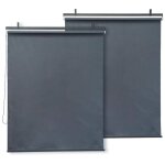 Lot de 2 stores r�tractables pergola - 124 x 225 cm - gris anthracite
