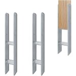 Lot de 2 supports de poteau en h - galvaniss  chaud - longueur : 600 mm pieds carrs en bois pour abris ...