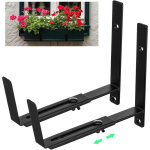 Lot de 2 supports r�glables pour jardini�res (15 - 30 cm) pour rebords de fen�tres, balcons et garde ...