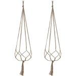 Lot de 2 suspension plante pour pot de fleurs cache - pots suspension en corde suspension plante macram� ...