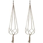 Lot de 2 suspension plante pour pot de fleurs cache - pots suspension en corde suspension plante macram� ...