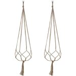 Lot de 2 suspension plante pour pot de fleurs cache - pots suspension en corde suspension plante macram� ...