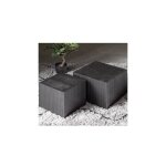 Whitelabel - 2 tables basses carrées en bois - noir - sanne Whitelabel - 2 tables basses carrées en bois - noir - sanne