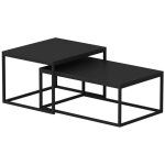 Lot de 2 tables basses 60 et 72 cm noir