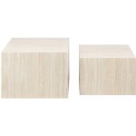 Drawer - lot de 2 tables basses carres effet travertin - beige - papilio