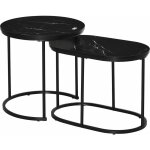 Homcom - lot de 2 tables basses gigognes - tables d'appoint encastrables style contemporain - pitement ...