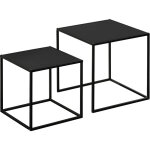 Homcom - lot de 2 tables basses gigognes carrées design contemporain encastrable acier noir Homcom - lot de 2 tables basses gigognes carrées design contemporain encastrable acier noir