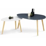 Idmarket - lot de 2 tables basses gigognes gaia laques blanc gris scandinave