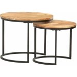 Bonnevie - lot de 2 tables basses gigognes - tables de salon tables caf� bois d'acacia massif bv216704 ...