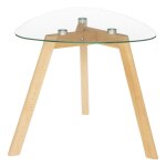 Atmosphera - lot de 2 tables basses gigognes 'thalie' bois & verre tremp