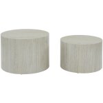 Sweeek - lot de 2 tables basses paros rondes effet marbre blanc cass�. tables gigognes �58 x h 40cm / ...