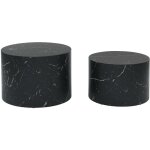 Sweeek - lot de 2 tables basses paros rondes effet marbre noir. tables gigognes �58 x h 40cm / �50 x ...