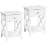 Lot de 2 tables de chevet en bois, table de nuit adulte, 1 tiroir 1 �tagi�re de rangement, 40 � 30 � ...
