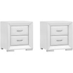 Vente - unique - lot de 2 tables de chevet - 2 tiroirs - simili blanc - capitole Vente - unique - lot de 2 tables de chevet - 2 tiroirs - simili blanc - capitole