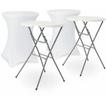 Sweeek - lot de 2 tables hautes de r�ception ? gala ? mange debout. pliables. �80cm x 110cm + 2 housses ...