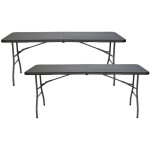 Lot de 2 tables pliantes 180cm rectangulaires traiteur thinia home