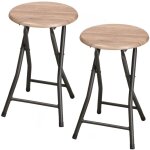 Lot de 2 tabourets d'appoint pliables industriel