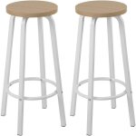 Woltu - lot de 2 tabourets de bar bistrot si�ge en mdf - structure en m�tal - tabouret de cuisine - 30 ...