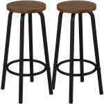 Woltu - lot de 2 tabourets de bar bistrot si�ge en mdf - structure en m�tal - tabouret de cuisine - 30 ...
