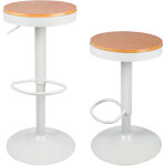 Lot de 2 tabouret de bar en bois r�glable en hauteur r�glable tabouret de bar simple chaise de bar vintage ...