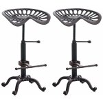 Lot de 2 tabourets de bar butch au style industriel bronze