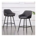 Jymtom - lot de 2 tabourets de bar chaises en cuir, sige rembourre, pieds en mtal, tabouret. chaises ...