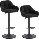 Woltu - lot de 2 tabourets de bar chenille + velours c�tel�, tabouret bar r�glable en hauteur avec dossier, ...